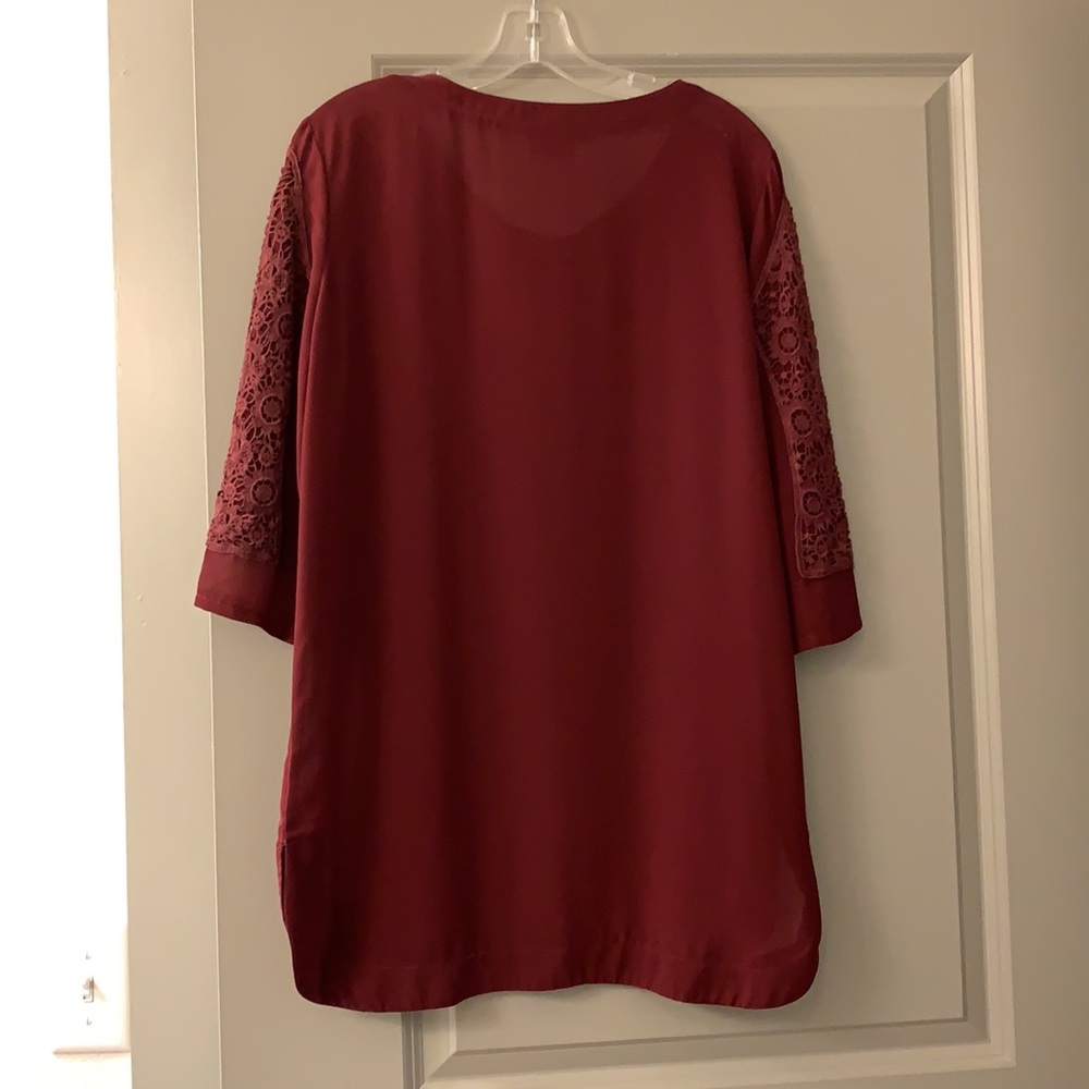 Maroon / Burgundy Tunic Top - Picture 4 of 5